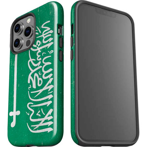 Saudi Arabia Flag Distressed iPhone 13 Pro Impact Case